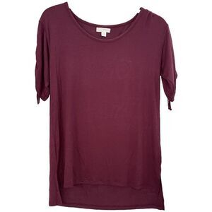 14Th & Union Women's Top Scoop Neck Lace Up Sleeve Blouse Size Extra Small NWT